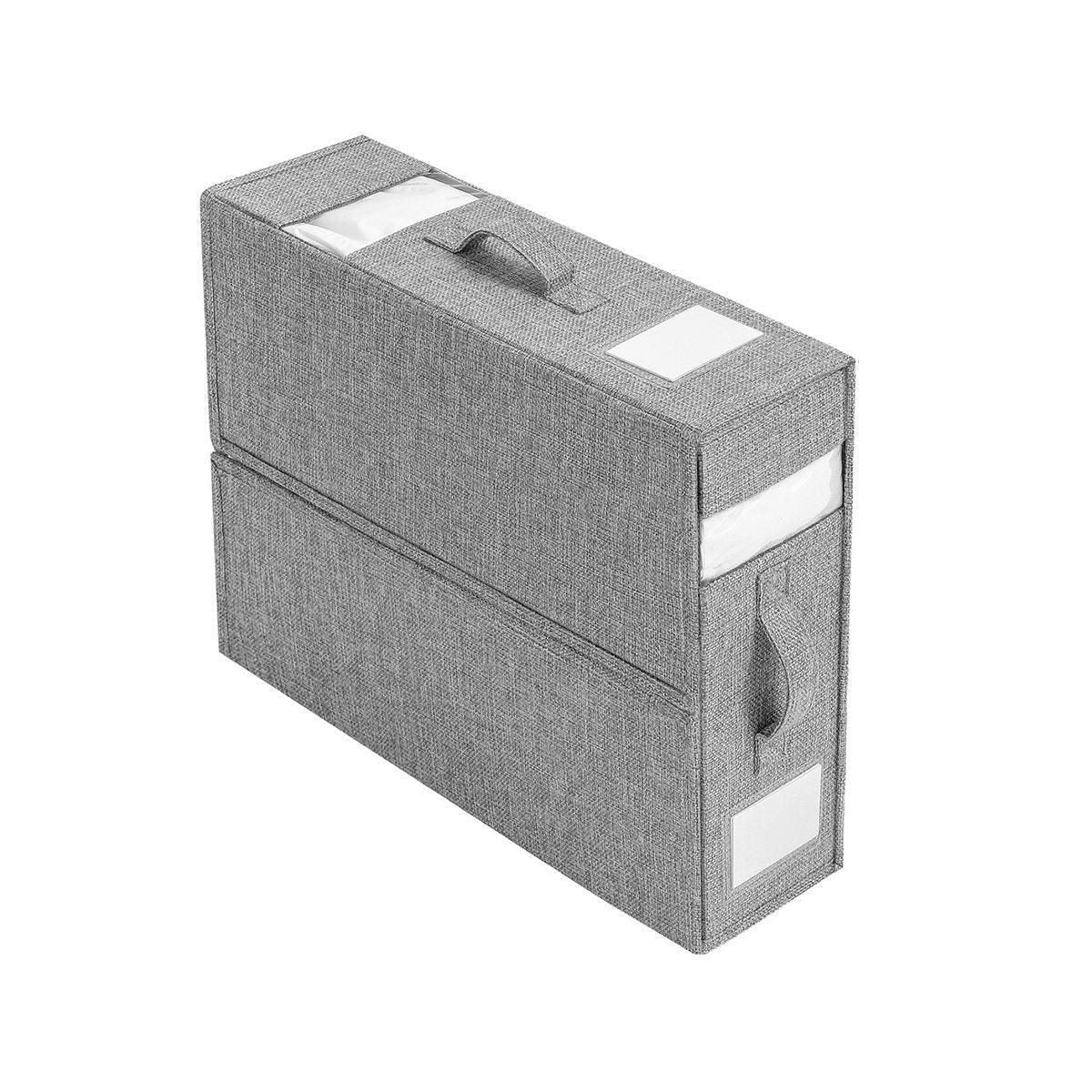 Fabric Storage Box Set Bedding Organizer Closet Blanket Quilt Storage Containers - Grey
