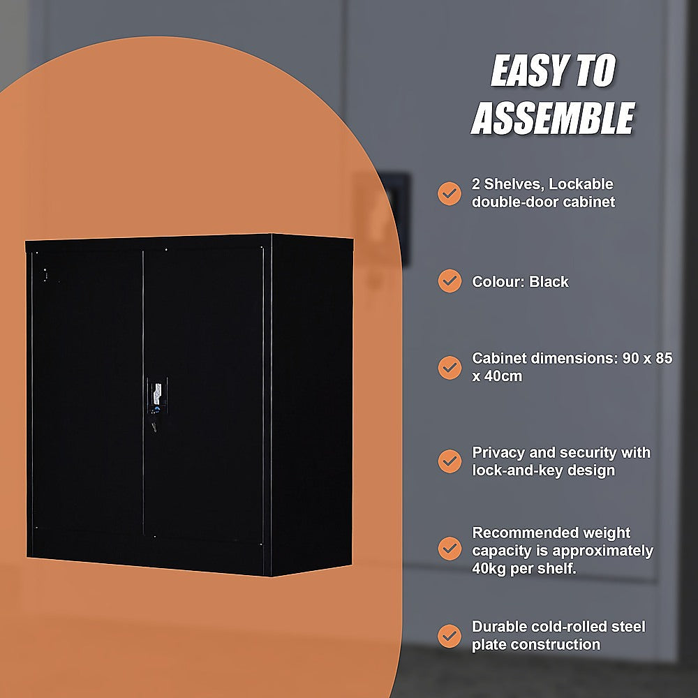 Two-Door Shelf Office Gym Filing Storage Locker Cabinet Safe