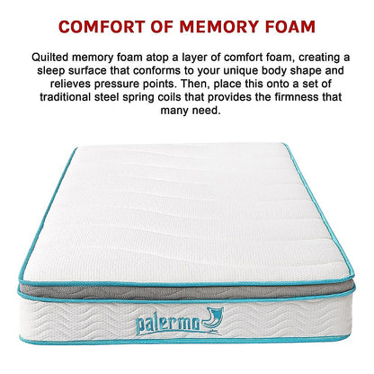 King Single 20cm Hybrid Mattress – Memory Foam and Innerspring Support