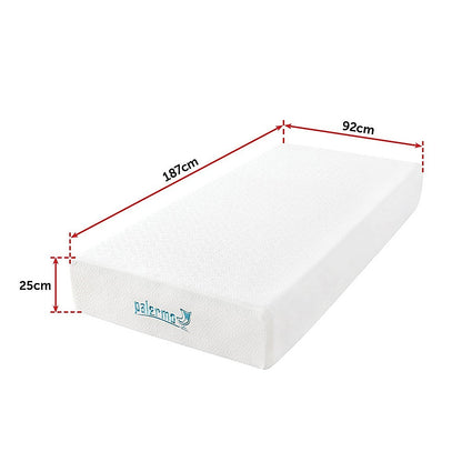 Single 25cm Gel Memory Foam Mattress – Dual-Layered Comfort with CertiPUR-US® Certified Foam
