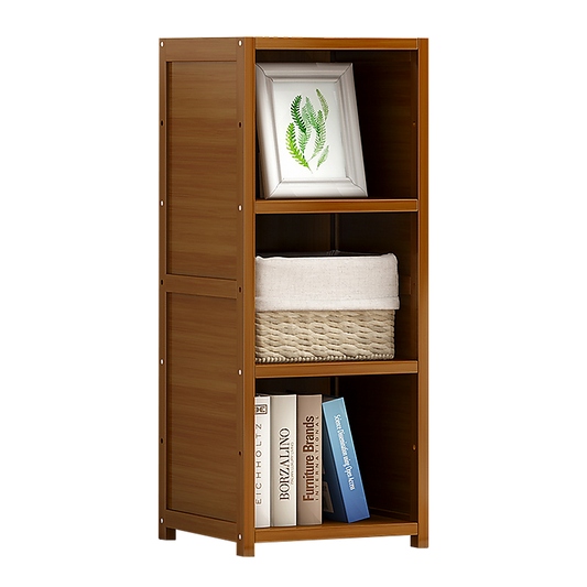 Bamboo Adjustable 3-Shelf Bookcase – Display Storage Rack Stand for Living Room, Bedroom, Office or Home Décor
