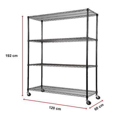 Modular Wire Storage Shelf 1200 x 600 x 1800mm Steel Shelving
