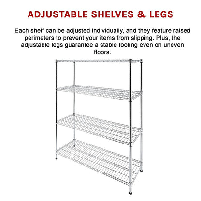 Modular Wire Storage Shelf 1500 x 350 x 1800mm Steel Shelving