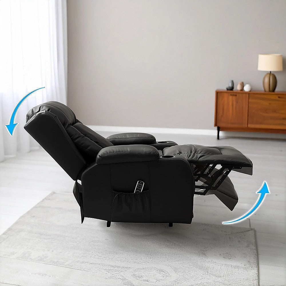 Lift Heated Leather Recliner Electric Massage Chair with USB port