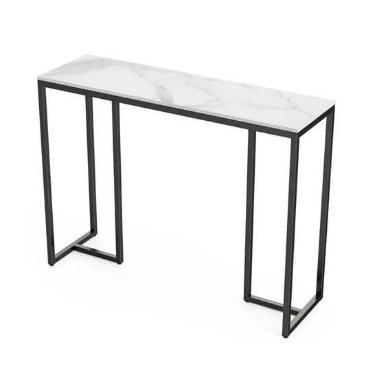 Modern Heavy Real Stone Console Table Hallway Entryway Table Metal Narrow Desk