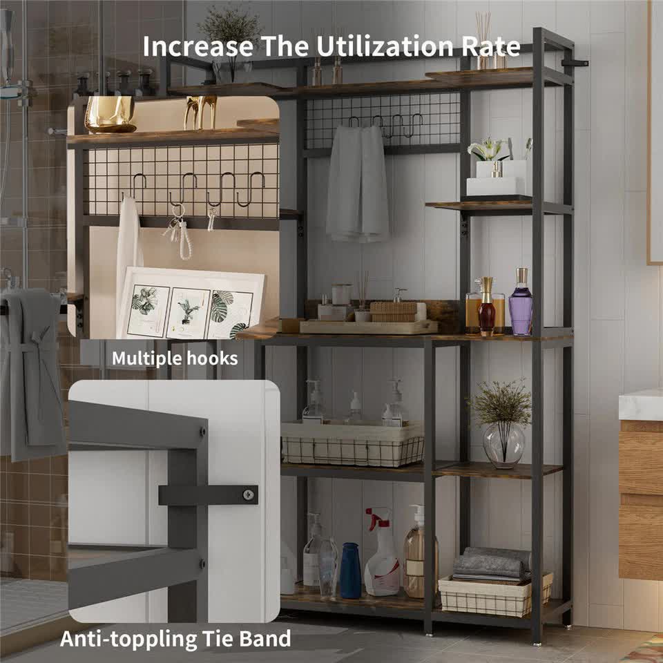 XXL Large Kitchen Bakers Rack Freestanding Microwave Stand Kitchen Storage Shelf