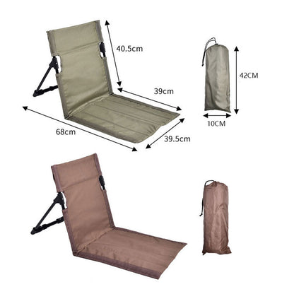 Portable Folding Beach Chair - Reclining Outdoor Seat 68x39.5x40.5cm with Carry Bag in white