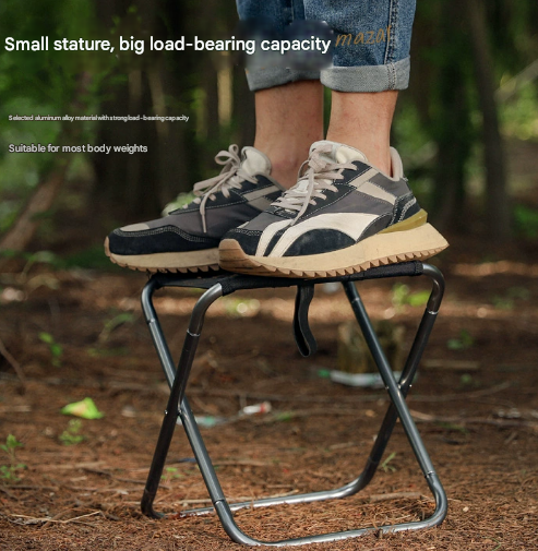 Small Gold Ultralight Portable Folding Camping Stool - Compact Aluminum Chair for Hiking, Fishing & Outdoor Events
