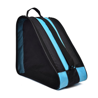 Peacock blue 3-Compartment Roller Skate Bag Breathable Mesh Ice Skate Carrier with Adjustable Shoulder Strap for Kids and Adults Australian Sports Accessories