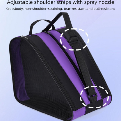 Blue 3-Compartment Roller Skate Bag Breathable Mesh Ice Skate Carrier with Adjustable Shoulder Strap for Kids and Adults Australian Sports Accessories