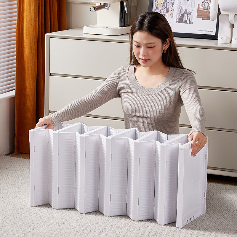 Transparent 3-Layer Foldable Shoe Storage Tower with Transparent Display Panel & Back Ventilation - One-Pull Instant Setup Stackable Box (25.5x34.5x52.5CM)