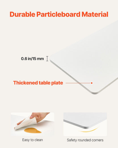 Overbed Table, Mobile Bed Side Table with 4 Hidden Wheels, Height Adjustable Rolling Laptop Desk with Cup Holder, Portable Particleboard Over Bed Desk for Home, Office, Study, White