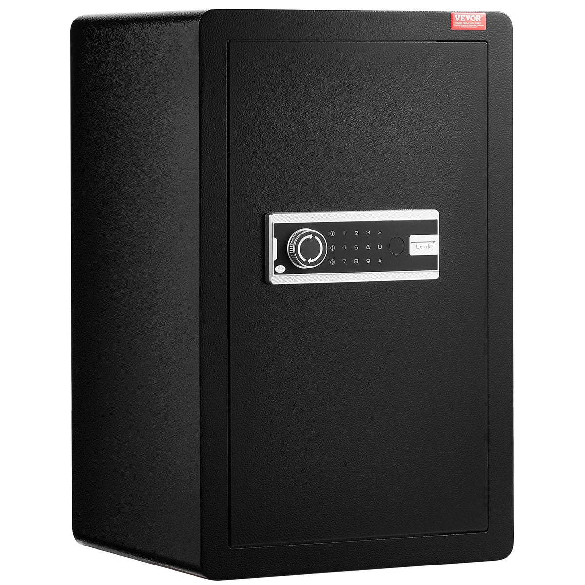 Single Door 3.5 cu.ft Safe Box with Key Lock & Password, Safe Lock Box with Fireproof Bag, Key Rack, LED Light, and 2 Shelves for Money, Documents, Jewelry, and Valuables, Black