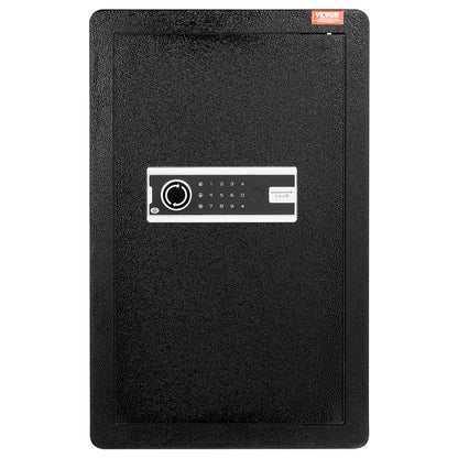 Single Door 3.5 cu.ft Safe Box with Key Lock & Password, Safe Lock Box with Fireproof Bag, Key Rack, LED Light, and 2 Shelves for Money, Documents, Jewelry, and Valuables, Black