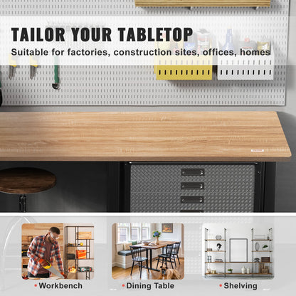 Table Top, 63" x 31.5" x 1", 220.5 lbs Load Capacity, Universal One-Piece Particle Board Desktop for Height Adjustable Electric Standing Desk Frame, Rectangular Countertop for Home & Office Desk