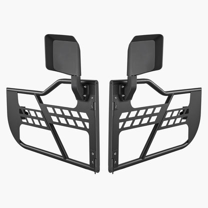 Jeep Tube Doors, 2-Door, Hunting Style Jeep Tubular Door with Heavy-Duty Hinges & OE Latch, Jeep Doors with Rear View Mirrors, Fit for 2018-2024 Jeep Wrangler JL & 2020-2024 Jeep Gladiator JT