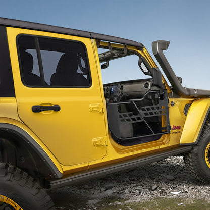 Jeep Tube Doors, 2-Door, Hunting Style Jeep Tubular Door with Heavy-Duty Hinges & OE Latch, Jeep Doors with Rear View Mirrors, Fit for 2018-2024 Jeep Wrangler JL & 2020-2024 Jeep Gladiator JT