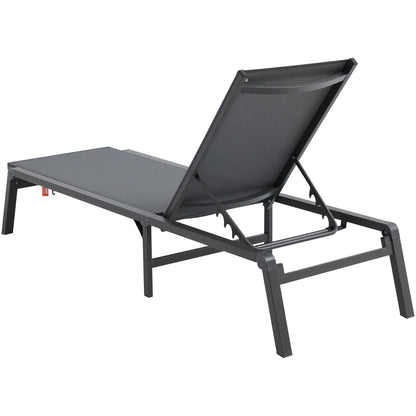 Chaise Lounge Chair Outdoor Patio Lounge Chair Adjustable 5-Position 2 pcs