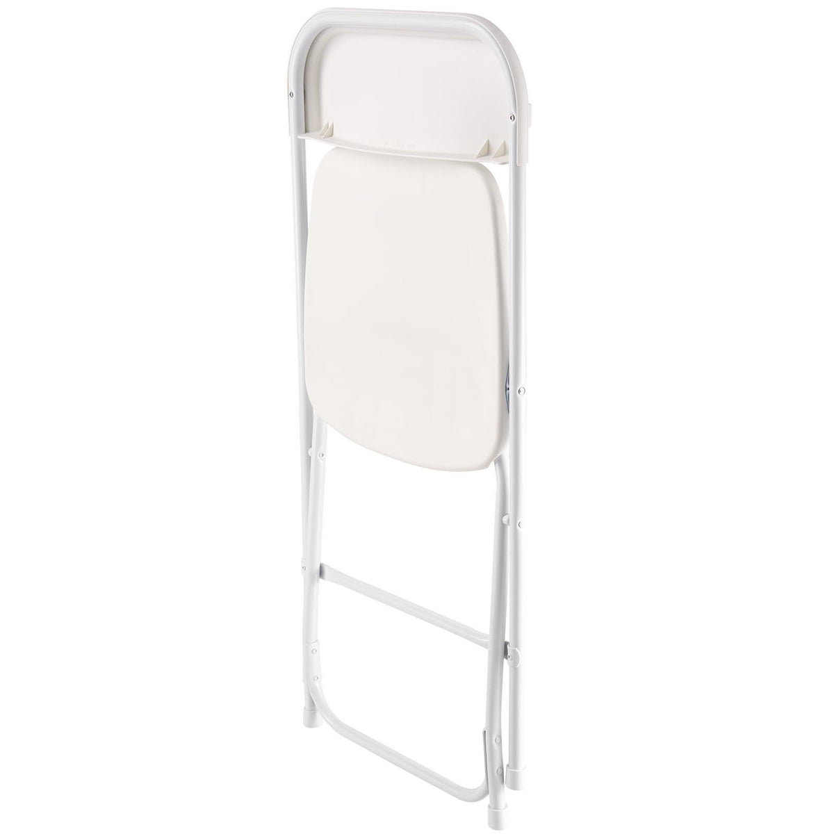 4 Pack Folding Chairs, Foldable Plastic Chairs with Heavy Duty Metal Frame, Portable Folding Card Table Chairs, Stackable Indoor Outdoor Seats for Home, Yard, Garden, Parties, Events, White