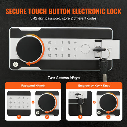1.7 Cub Depository Safe, Deposit Safe with Drop Slot, Electronic Code Lock and 2 Emergency Keys, 17.71'' x 13.77'' x 13.77'' Business Drop Slot Safe for Cash, Mail in Home, Hotel, Office