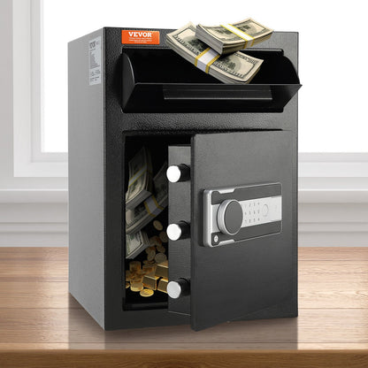 2.5 Cub Depository Safe, Deposit Safe with Drop Slot, Electronic Code Lock and 2 Emergency Keys, 20.27'' x 13.97'' x 13.97'' Business Drop Slot Safe for Cash, Mail in Home, Hotel, Office