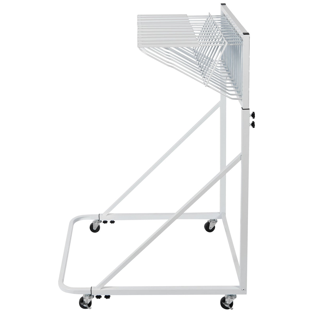 Mobile Blueprint Storage Rack, Plan Holder with 12 Pivot Brackets, Mobile Blueprint Holder Adjustable Height & Length, Poster Display Rack for Office and Home (Rack Only Without Clamps)