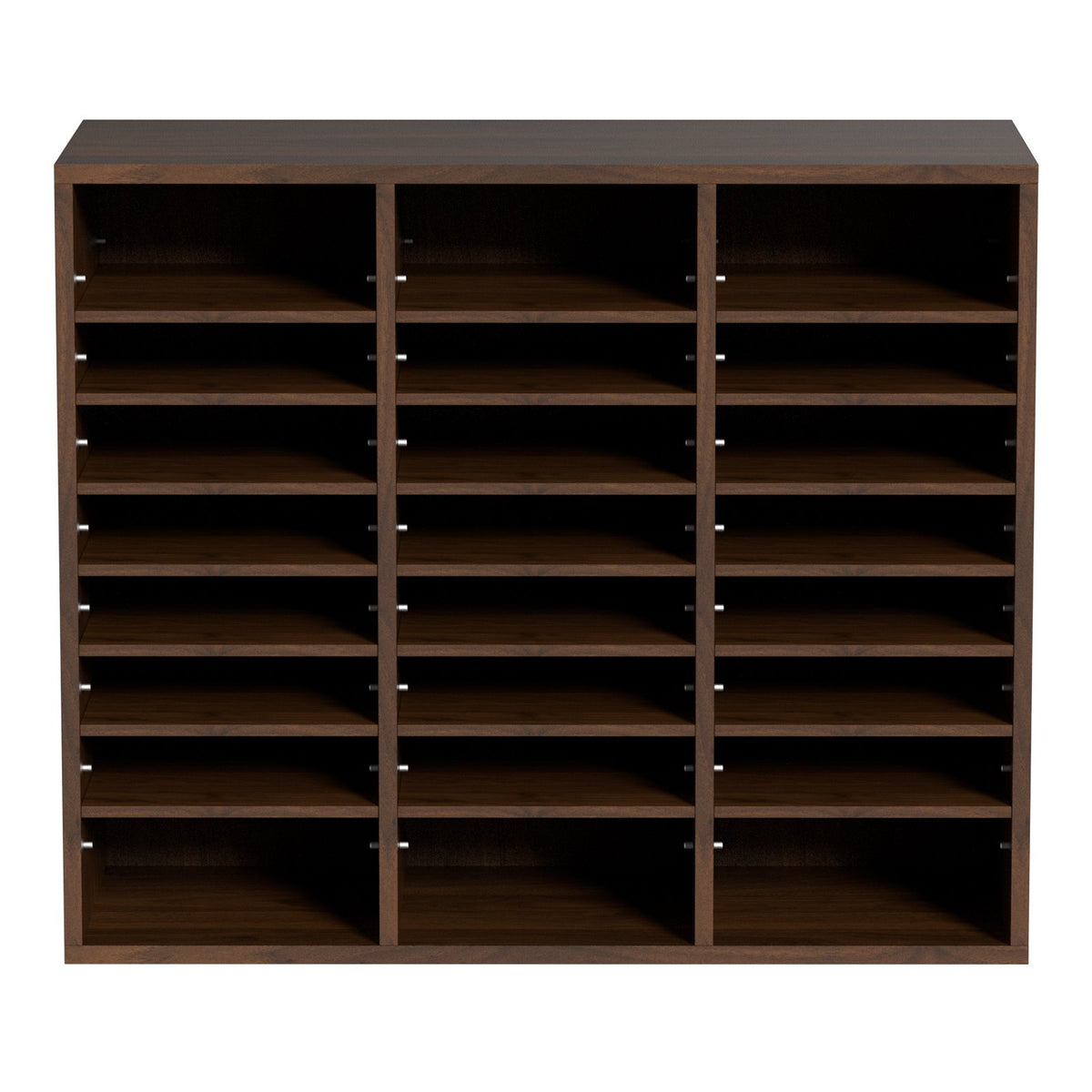 Wood Literature Organizer Adjustable File Sorter 24 Compartments Brown