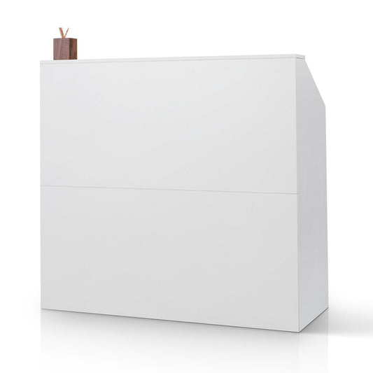 Reception Desk, 1180 x 500 x 1115 mm Rectangular Front Counter Table, Office Reception Desk, Retail Counter and Front Reception Counter, for Checkout, Lobby, Beauty Salon and Office, White
