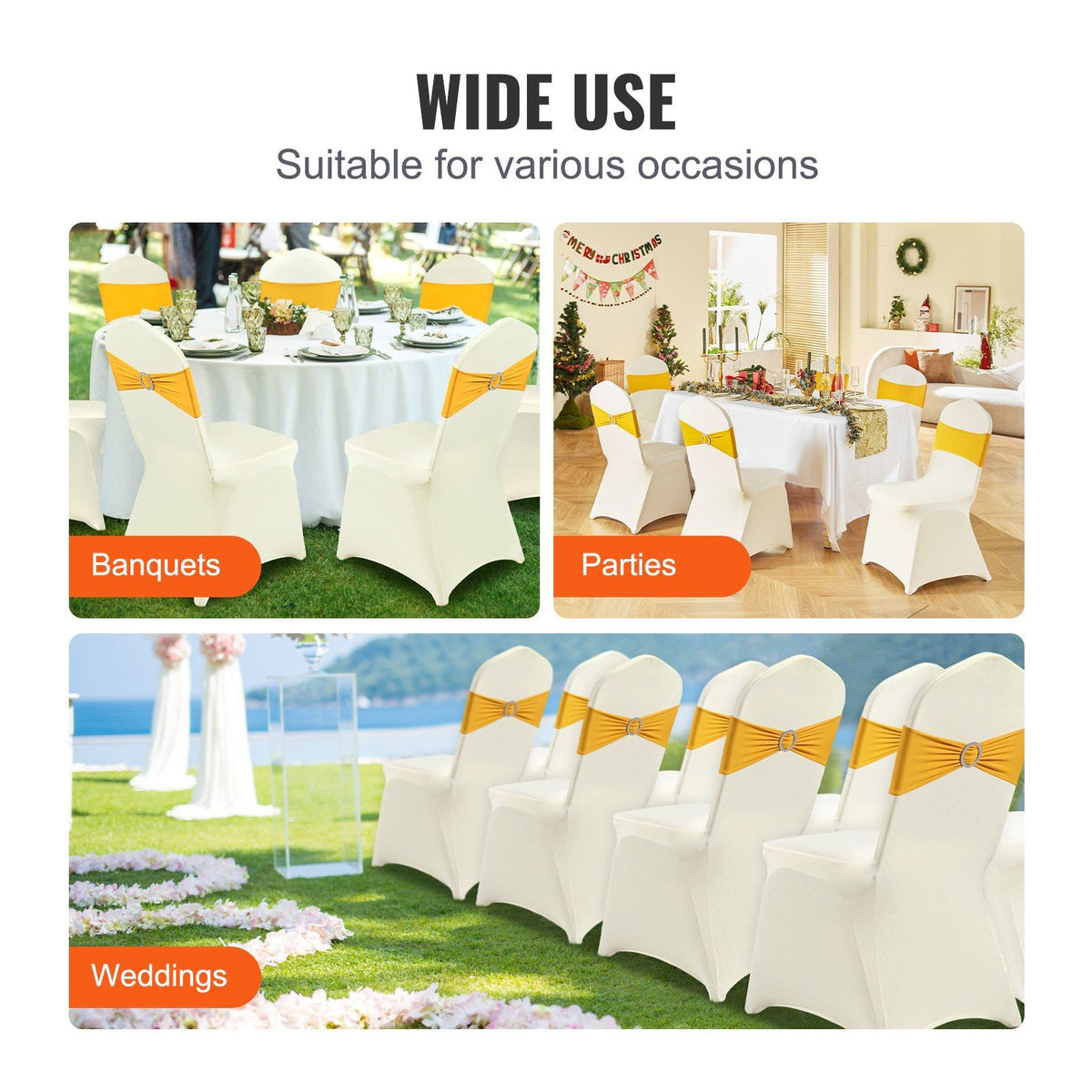Stretch Spandex Folding Chair Covers, Universal Fitted Chair Cover, Removable Washable Protective Slipcovers, for Wedding, Holiday, Banquet, Party, Celebration, Dining (30PCS Beige)