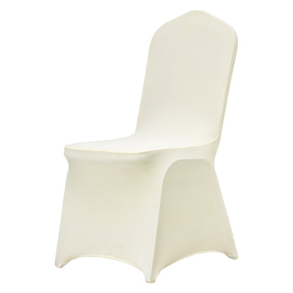 Stretch Spandex Folding Chair Covers, Universal Fitted Chair Cover, Removable Washable Protective Slipcovers, for Wedding, Holiday, Banquet, Party, Celebration, Dining (30PCS Beige)