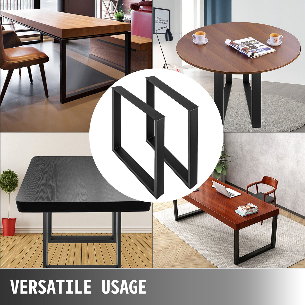 Black Metal Table Legs Set of 2 Steel Table Legs 35x28 Inch Dining Table Legs Office Table Legs Computer Desk Legs Steel Bench Legs Country Style Table Legs DIY Furniture Legs