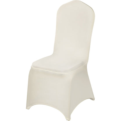 Stretch Spandex Folding Chair Covers, Universal Fitted Chair Cover, Removable Washable Protective Slipcovers, for Wedding, Holiday, Banquet, Party, Celebration, Dining (100PCS Beige)