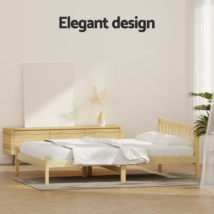 Artiss Bed Frame Double Size Wooden Oak SOFIE