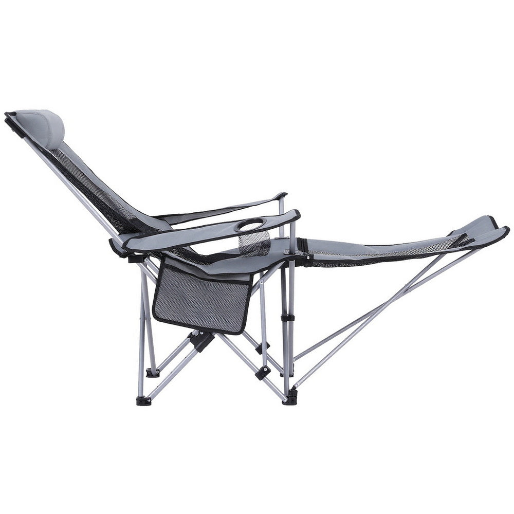 Weisshorn Camping Chair Adjustable Reclining Portable Outdoor Folding Chair Grey