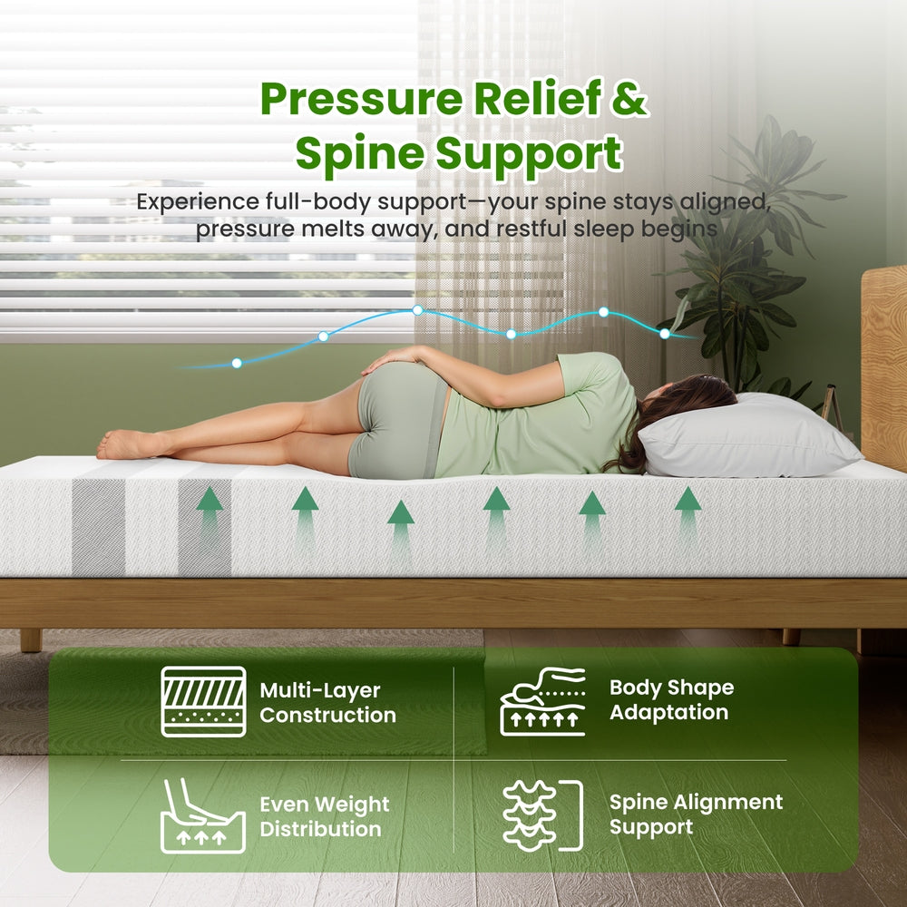 25cm King Single Reversible Gel Memory Foam Mattress BedStory Medium & Firm